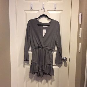 White Fox Boutique Grey Romper by brand Lioness